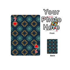 Flowers Pattern Design Abstract Playing Cards 54 Designs (Mini) from ArtsNow.com Front - Heart7