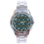 Flowers Pattern Design Abstract Stainless Steel Analogue Watch