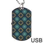 Flowers Pattern Design Abstract Dog Tag USB Flash (One Side)