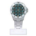 Flowers Pattern Design Abstract Plastic Nurses Watch