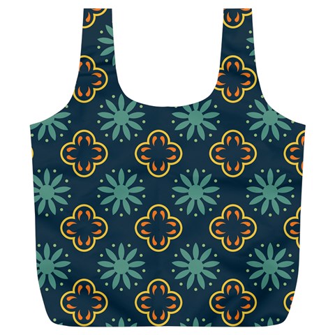 Flowers Pattern Design Abstract Full Print Recycle Bag (XL) from ArtsNow.com Front