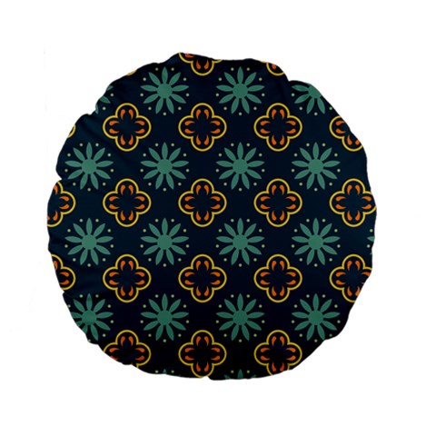 Flowers Pattern Design Abstract Standard 15  Premium Flano Round Cushions from ArtsNow.com Back