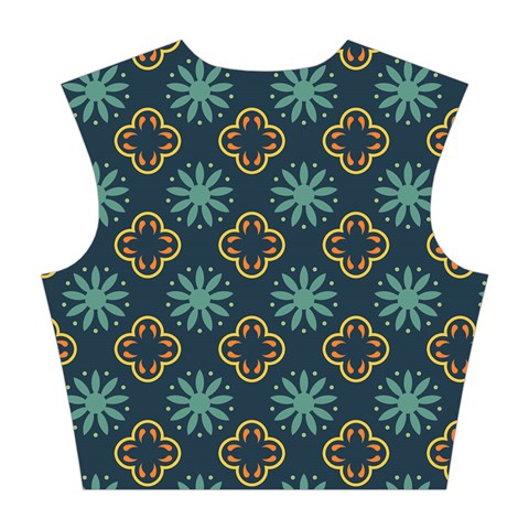 Flowers Pattern Design Abstract Cotton Crop Top from ArtsNow.com Back