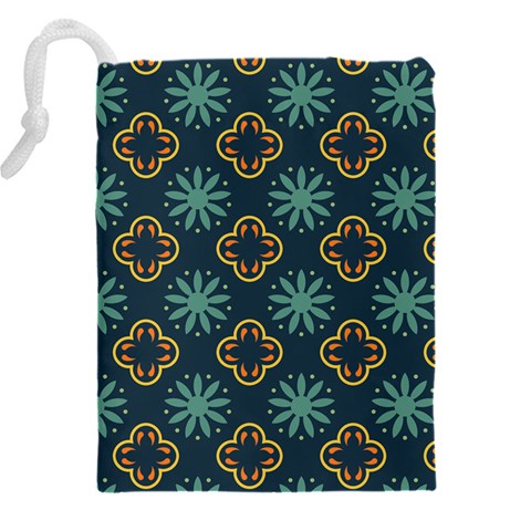 Flowers Pattern Design Abstract Drawstring Pouch (5XL) from ArtsNow.com Back