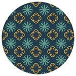 Flowers Pattern Design Abstract Round Trivet