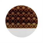 Flowers Pattern Design Abstract Marble Wood Coaster (Round)