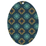 Flowers Pattern Design Abstract UV Print Acrylic Ornament Oval