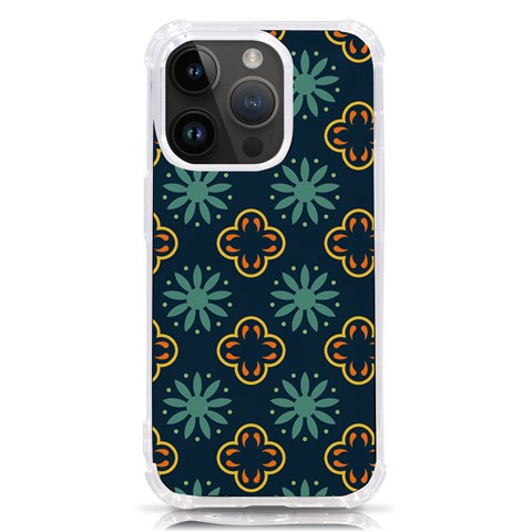 Flowers Pattern Design Abstract iPhone 14 Pro TPU UV Print Case from ArtsNow.com Front