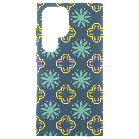 Flowers Pattern Design Abstract Samsung Galaxy S24 Ultra 6.9 Inch Black TPU UV Case from ArtsNow.com Front