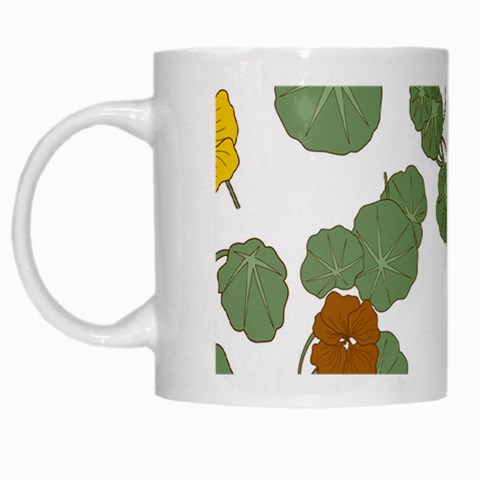 Nasturtium Flowers Plant Leaves White Mug from ArtsNow.com Left