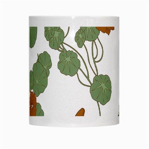 Nasturtium Flowers Plant Leaves White Mug from ArtsNow.com Center