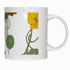 Nasturtium Flowers Plant Leaves White Mug from ArtsNow.com Right