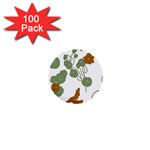 Nasturtium Flowers Plant Leaves 1  Mini Buttons (100 pack) 