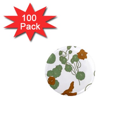 Nasturtium Flowers Plant Leaves 1  Mini Magnets (100 pack)  from ArtsNow.com Front