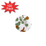 Nasturtium Flowers Plant Leaves 1  Mini Magnets (100 pack) 