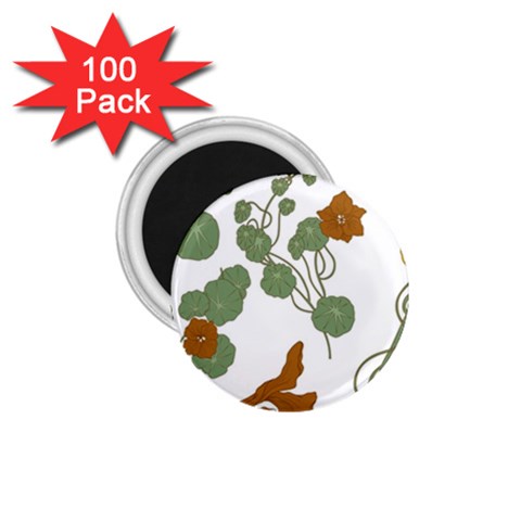 Nasturtium Flowers Plant Leaves 1.75  Magnets (100 pack)  from ArtsNow.com Front