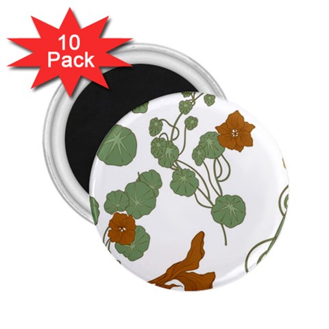 Nasturtium Flowers Plant Leaves 2.25  Magnets (10 pack)  from ArtsNow.com Front