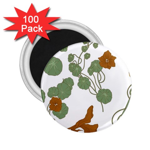 Nasturtium Flowers Plant Leaves 2.25  Magnets (100 pack)  from ArtsNow.com Front