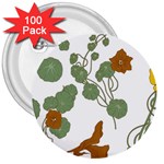 Nasturtium Flowers Plant Leaves 3  Buttons (100 pack) 