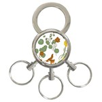 Nasturtium Flowers Plant Leaves 3-Ring Key Chain