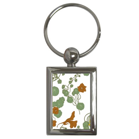 Nasturtium Flowers Plant Leaves Key Chain (Rectangle) from ArtsNow.com Front