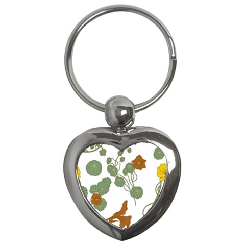 Nasturtium Flowers Plant Leaves Key Chain (Heart) from ArtsNow.com Front