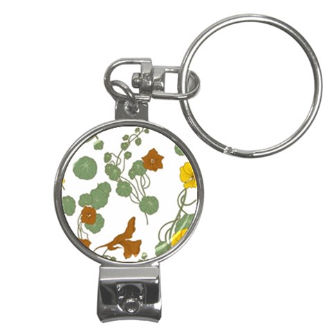 Nasturtium Flowers Plant Leaves Nail Clippers Key Chain from ArtsNow.com Front