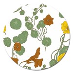 Nasturtium Flowers Plant Leaves Magnet 5  (Round)