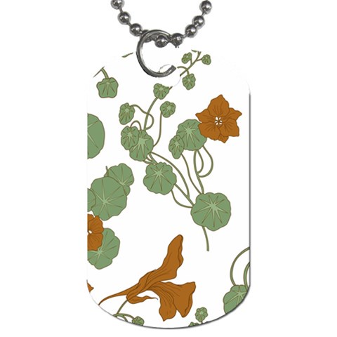 Nasturtium Flowers Plant Leaves Dog Tag (One Side) from ArtsNow.com Front