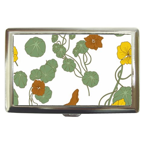 Nasturtium Flowers Plant Leaves Cigarette Money Case from ArtsNow.com Front