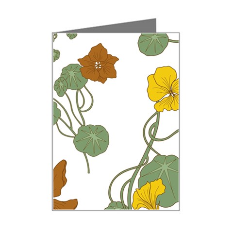 Nasturtium Flowers Plant Leaves Mini Greeting Card from ArtsNow.com Left