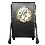 Nasturtium Flowers Plant Leaves Pen Holder Desk Clock