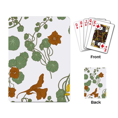 Nasturtium Flowers Plant Leaves Playing Cards Single Design (Rectangle) from ArtsNow.com Back