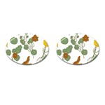 Nasturtium Flowers Plant Leaves Cufflinks (Oval)