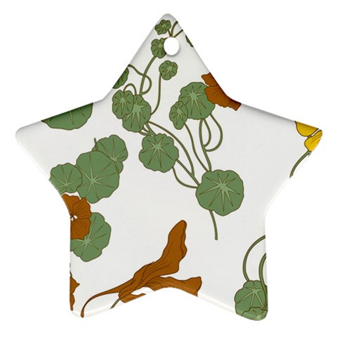 Nasturtium Flowers Plant Leaves Star Ornament (Two Sides) from ArtsNow.com Front