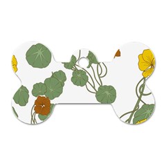 Nasturtium Flowers Plant Leaves Dog Tag Bone (Two Sides) from ArtsNow.com Back