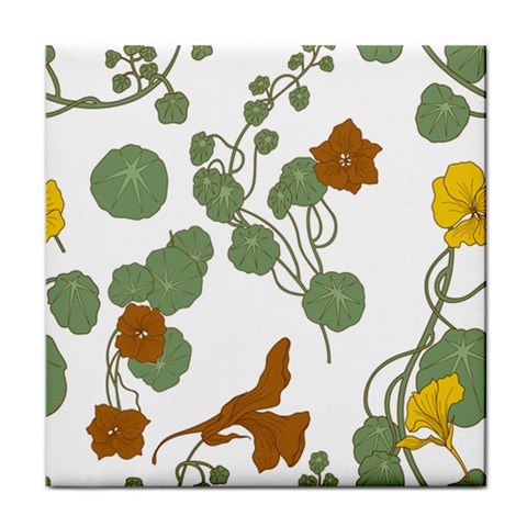 Nasturtium Flowers Plant Leaves Face Towel from ArtsNow.com Front