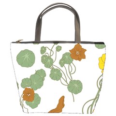 Nasturtium Flowers Plant Leaves Bucket Bag from ArtsNow.com Front