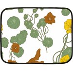 Nasturtium Flowers Plant Leaves Fleece Blanket (Mini)