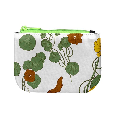 Nasturtium Flowers Plant Leaves Mini Coin Purse from ArtsNow.com Front