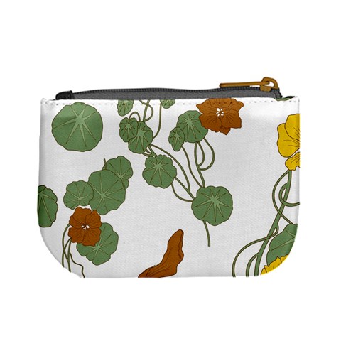 Nasturtium Flowers Plant Leaves Mini Coin Purse from ArtsNow.com Back