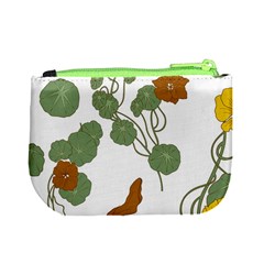 Nasturtium Flowers Plant Leaves Mini Coin Purse from ArtsNow.com Back