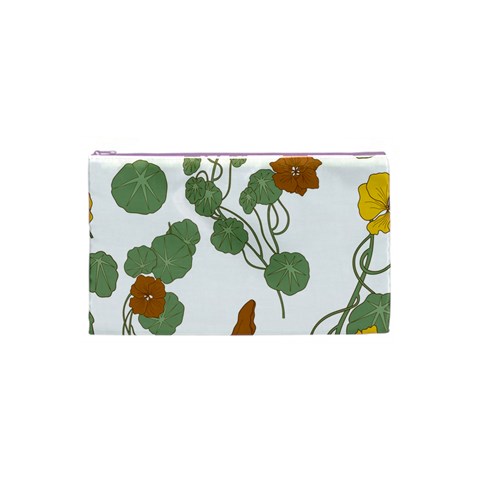 Nasturtium Flowers Plant Leaves Cosmetic Bag (Small) from ArtsNow.com Front