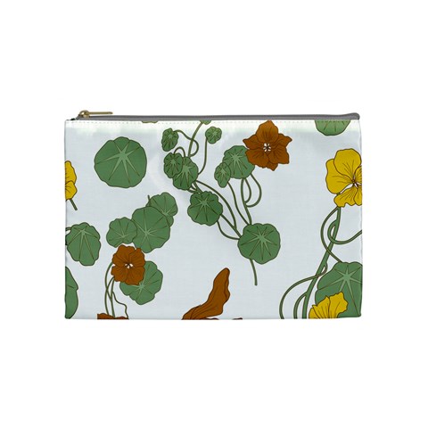 Nasturtium Flowers Plant Leaves Cosmetic Bag (Medium) from ArtsNow.com Front