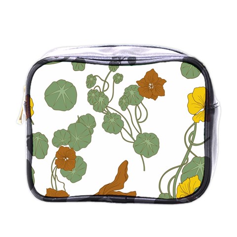 Nasturtium Flowers Plant Leaves Mini Toiletries Bag (One Side) from ArtsNow.com Front