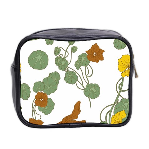 Nasturtium Flowers Plant Leaves Mini Toiletries Bag (Two Sides) from ArtsNow.com Back