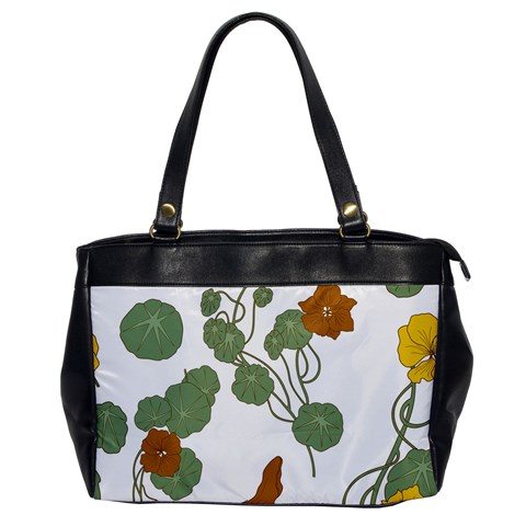 Nasturtium Flowers Plant Leaves Oversize Office Handbag from ArtsNow.com Front