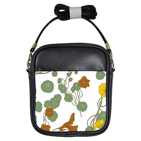 Nasturtium Flowers Plant Leaves Girls Sling Bag from ArtsNow.com Front