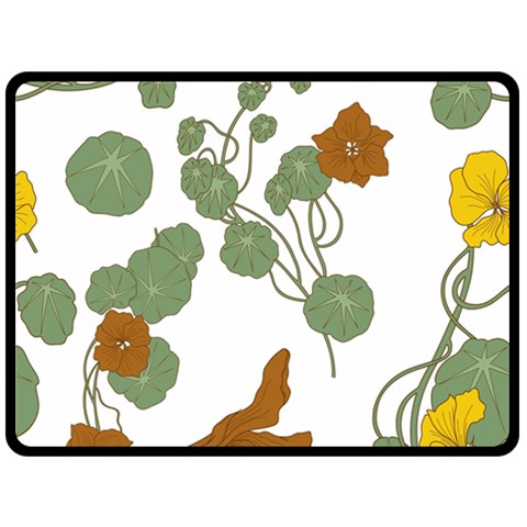 Nasturtium Flowers Plant Leaves Fleece Blanket (Large) from ArtsNow.com 80 x60  Blanket Front