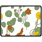 Nasturtium Flowers Plant Leaves Fleece Blanket (Large)